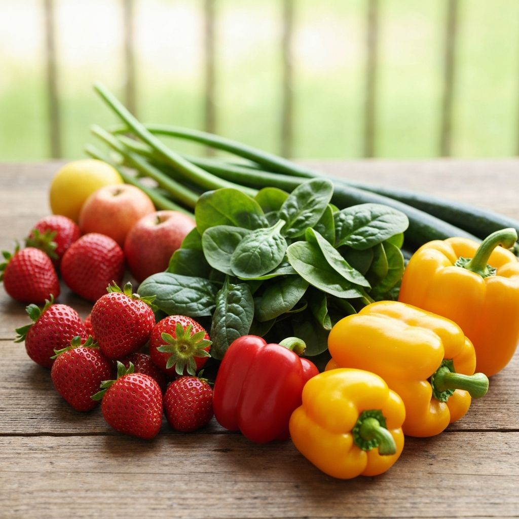 Fresh organic vegetables and fruits